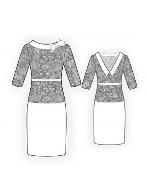 4495 · Платье с гипюровым верхом — Техрисунок